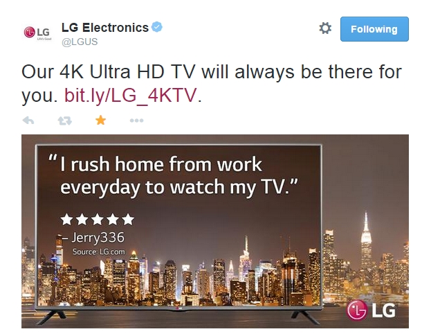 LG electronics twitter