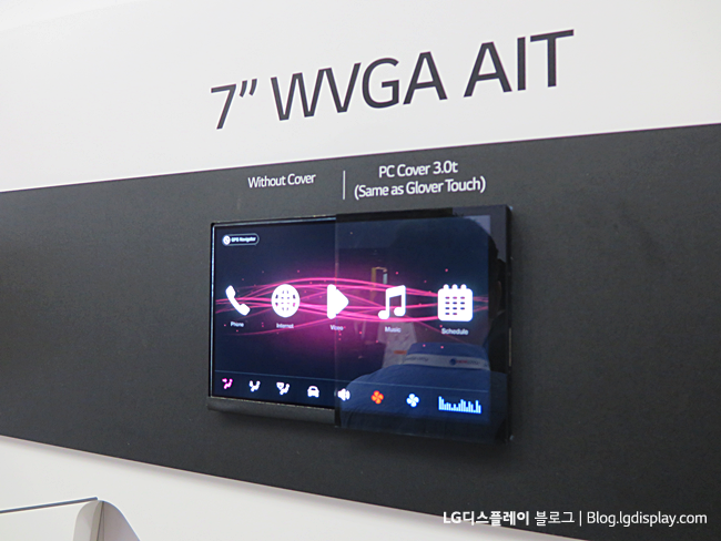 ▲ AIT 기술이 적용된 7인치 LCD 차량용 디스플레이