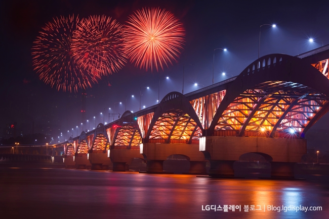 Seongsan bridge and Firework display