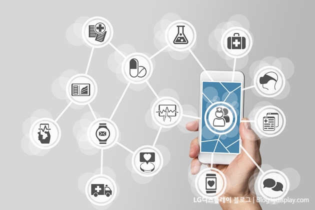 E-healthcare concept with hand holding smart phone