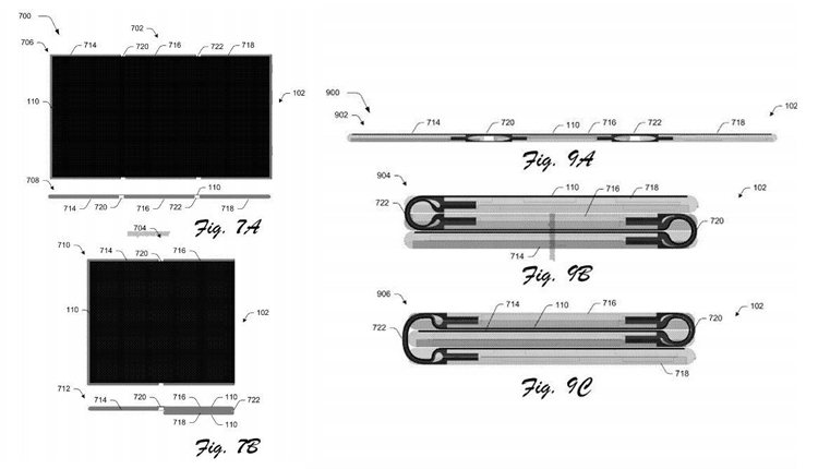 최근 마이크로소프트가 출원한 폴더블 형태의 모바일 기기 관련 특허 이미지